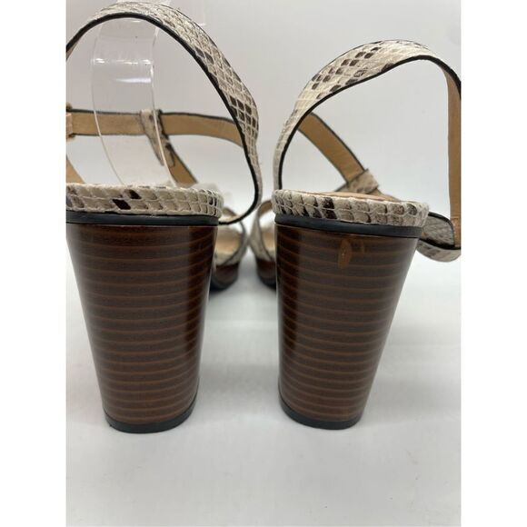 Cato Womens Open Toe Sandals Block High Heels Snake Pattern Shoes Size 8 - Picture 5 of 10